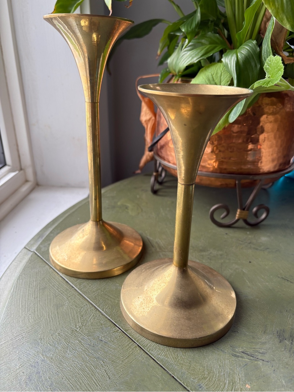 Brass Taper Candle Holders – Set of 2